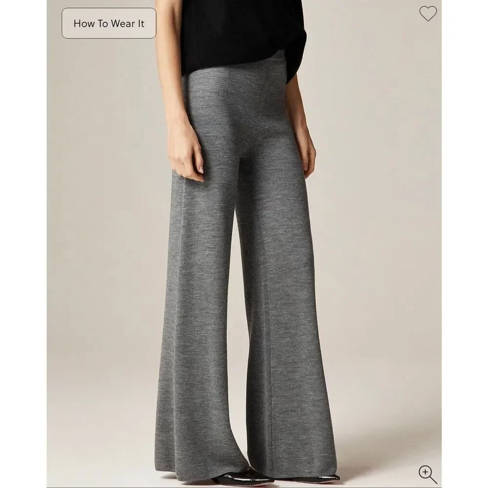 J. Crew Cosmo sweater pant in merino wool Heather Graphite NWT Size XS
